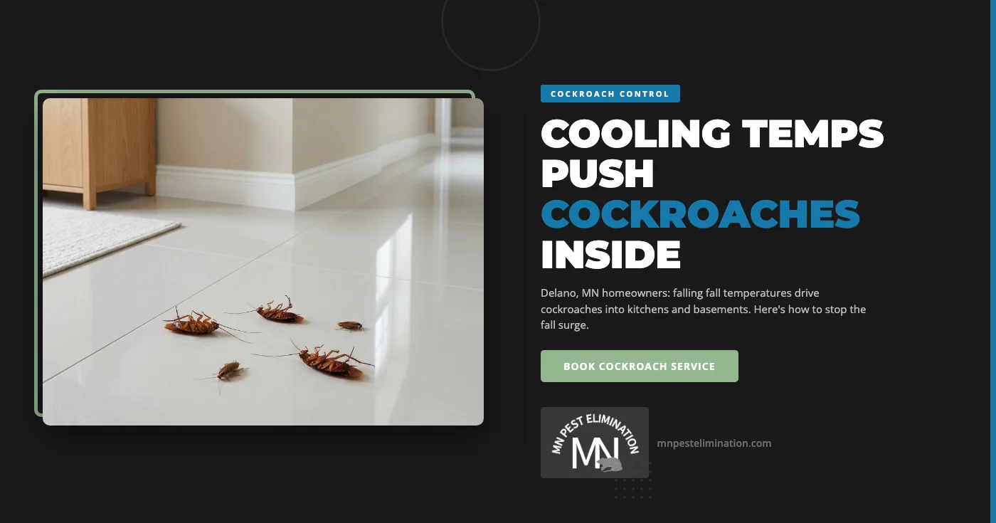 Why Cooling Temperatures in Delano, MN Drive Cockroaches Indoors This Fall